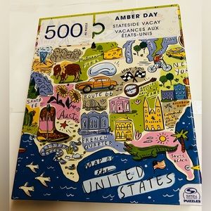New “Amber Day Stateside Vaca” Map of the US Puzzle 24” x 18” 500 Pieces